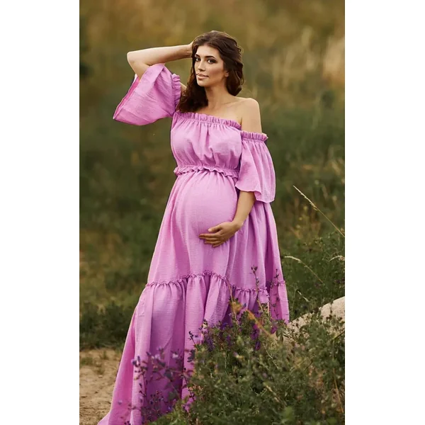 Robe Shooting Grossesse Bohème en Lin