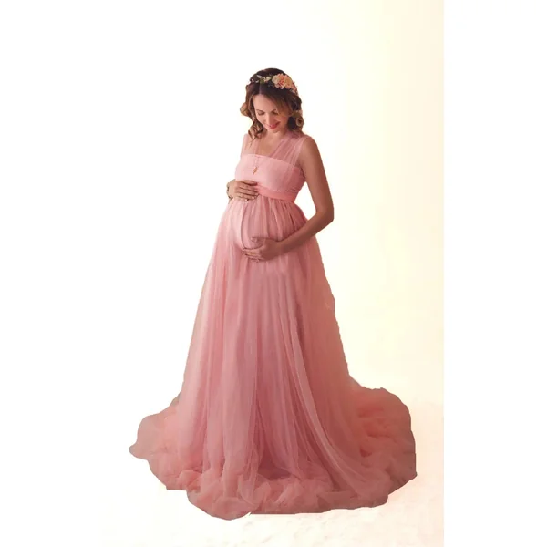 Robe Shooting Grossesse Longue en Tulle