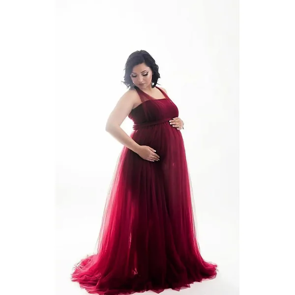 Robe Shooting Grossesse Longue en Tulle