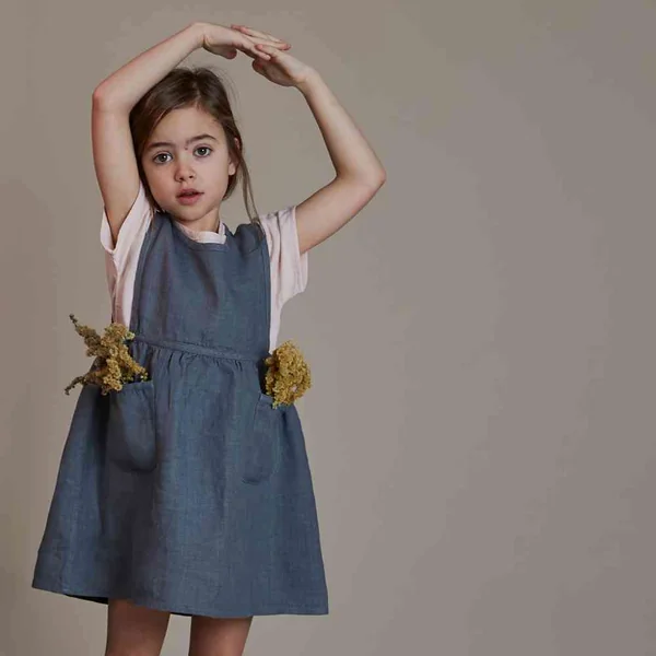 Robe tablier en lin sans manches "Nora" - Matona