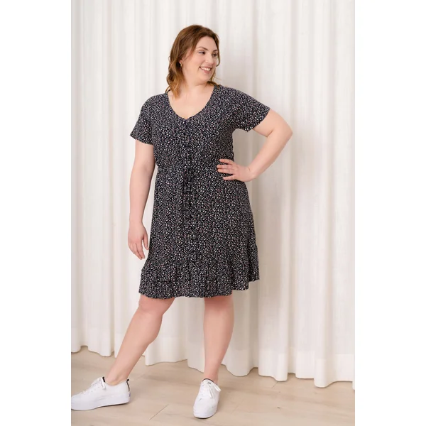 Robe à imprimé floral - marine