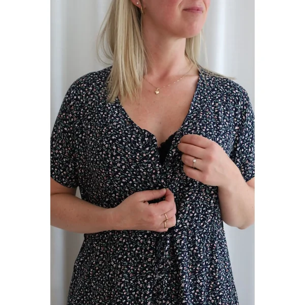 Robe à imprimé floral - marine