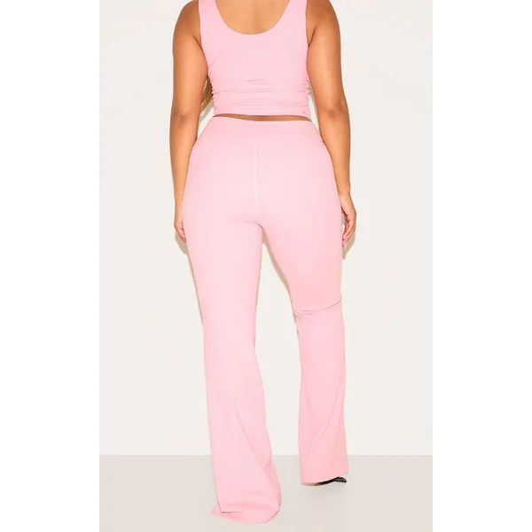 Rose Bonbon Pantalon Évasé À Taille En V Et Fente Frontale Shape Sculpt Active