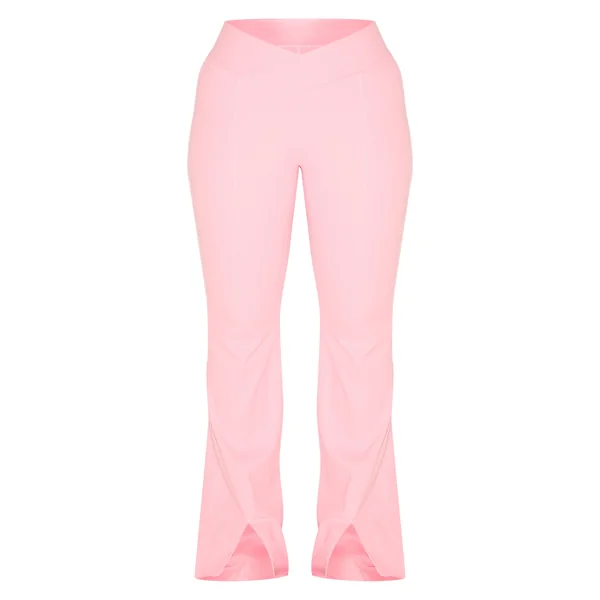 Rose Bonbon Pantalon Évasé À Taille En V Et Fente Frontale Shape Sculpt Active