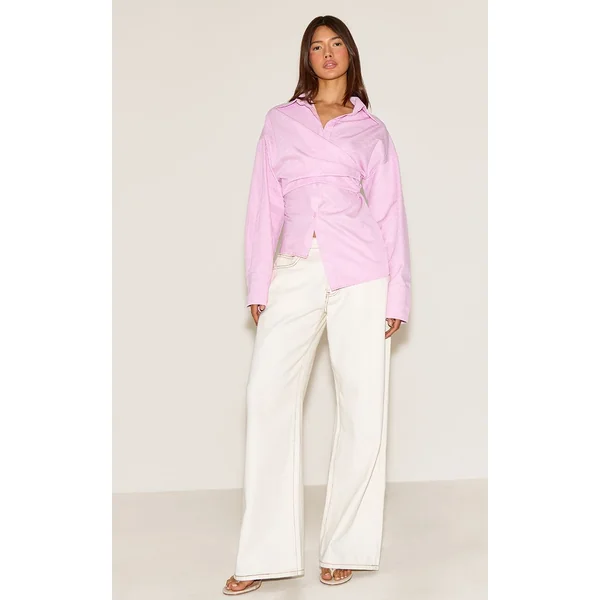 Rose Chemise Drapée Asymétrique