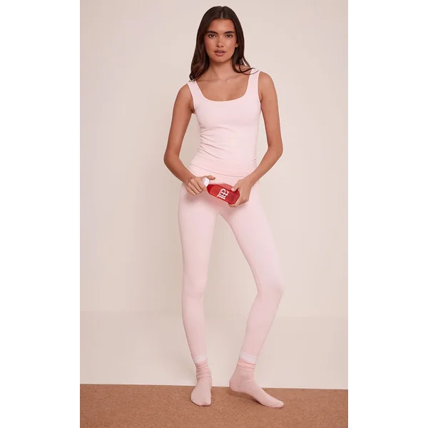 Rose Débardeur De Sport Plt Sans Couture Avec Détails De Coutures