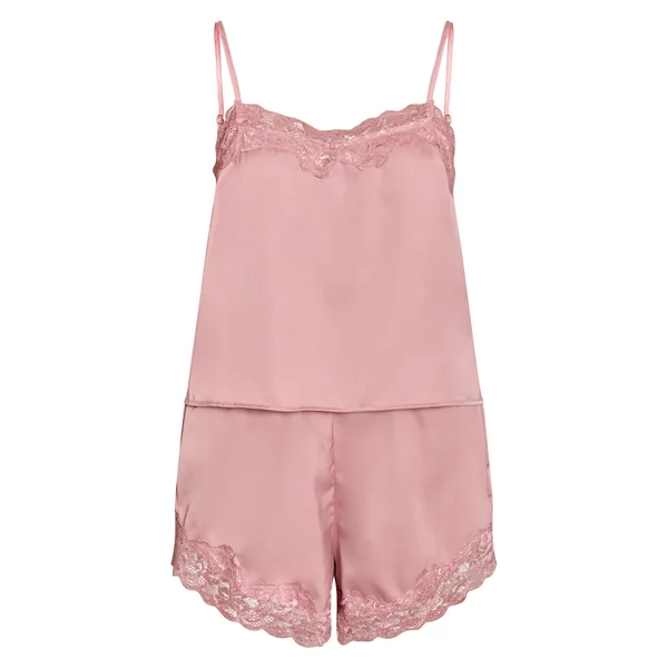 Rose Ensemble De Nuit En Satin Avec Sac Cadeau