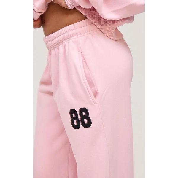 Rose Jogging Jambes Larges Imprimé 88