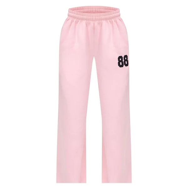 Rose Jogging Jambes Larges Imprimé 88