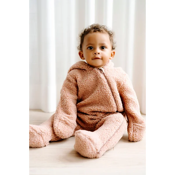 ROSE & LÉO - Combinaison en sherpa - vieux rose