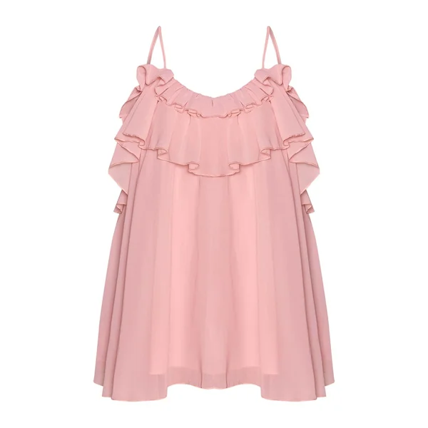 Rose Pâle Robe Nuisette Mini À Volants Et Bretelles