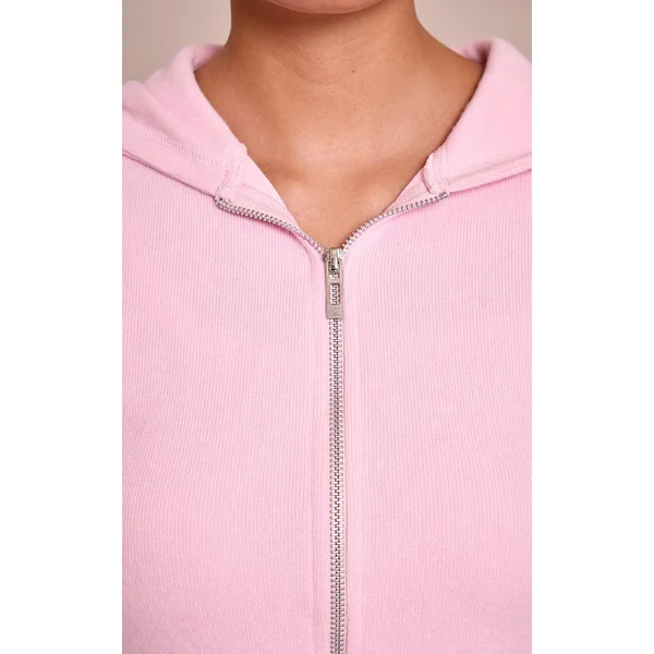 Rose Sweat À Casynthétiqueche Court Zippé Toucher Doux