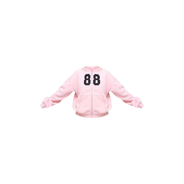 Rose Sweat À Casynthétiqueche Zippé Imprimé 88