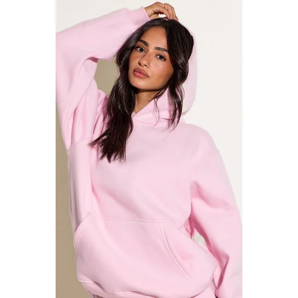 Rose Tendre Sweat À Casynthétiqueche Oversize Petite Taille