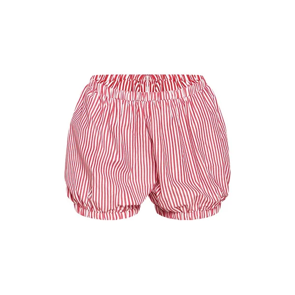 Rouge Short Bouffant À Rayures