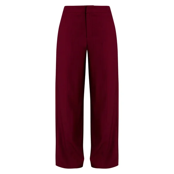 Rouge Vin Pantalon Tailleur Tissé Avec Détails De Coutures