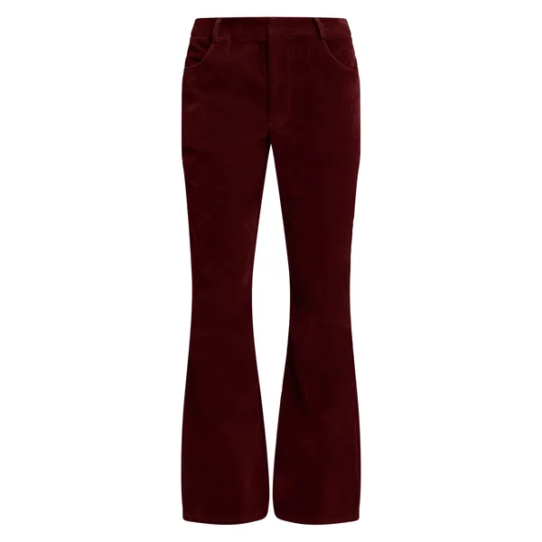 Rouge Vin Pantalon Évasé En Synthétique