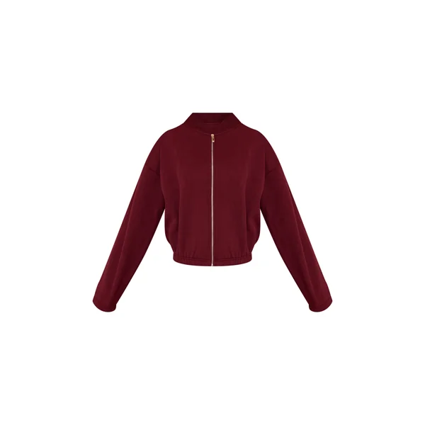 Rouge Vin Veste Bomber Molletonnée