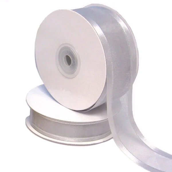 RUBAN CADEAU ORGANDY 23 MMx50 M ARGENTE (1 UNITÉ) - Garcia de Pou