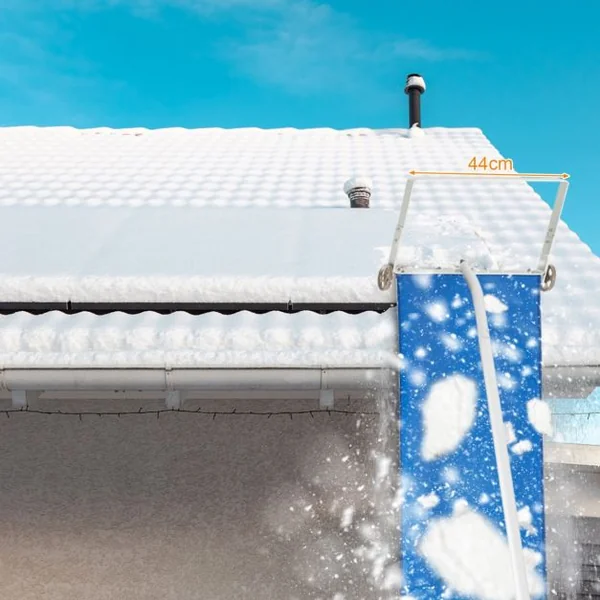 Râteau à Neige pour Toit avec 4 Tiges D'extension 151-611 CM Déneigement de Toit en Aluminium pour Maison Véhicule Garage