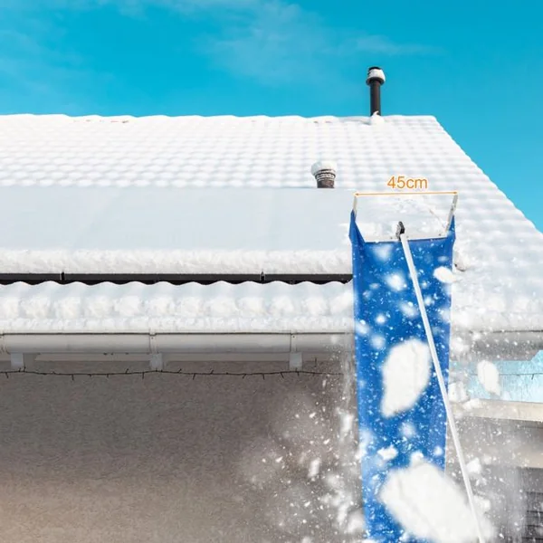 Râteau à Neige pour Toit avec 4 Tiges d'Extension 170-608 cm Déneigement de Toit en Aluminium pour Maison Véhicule