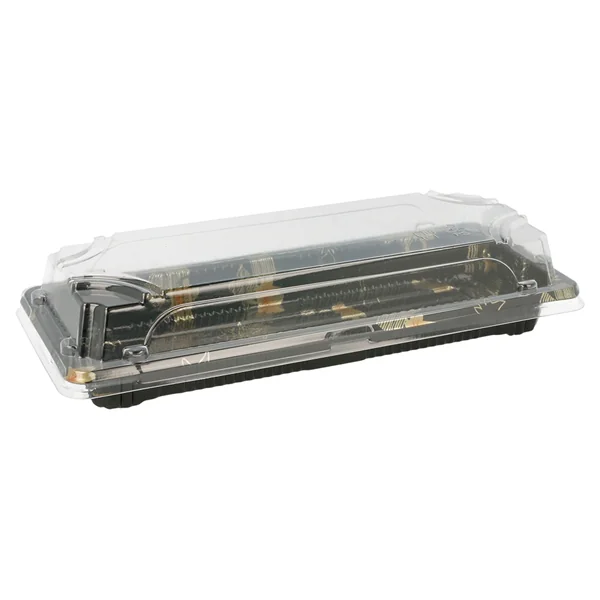 RÉCIPIENTS + COUVERCLES POUR "SUSHI" 22,2x9,5x4,5 CM NOIR PS (600 UNITÉ) - Garcia de Pou