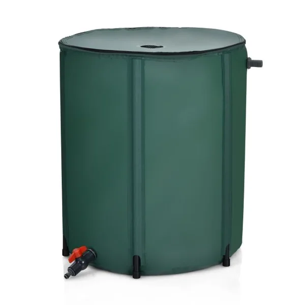 Réservoir Pliable 200L avec Le Récipient de Stockage d'Eau de Filtre de Robinet 60x70CM Idéal pour l'Arrosage des Plantes Vert