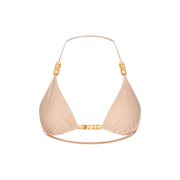 Sable Haut De Bikini Triangle À Perles En Bois