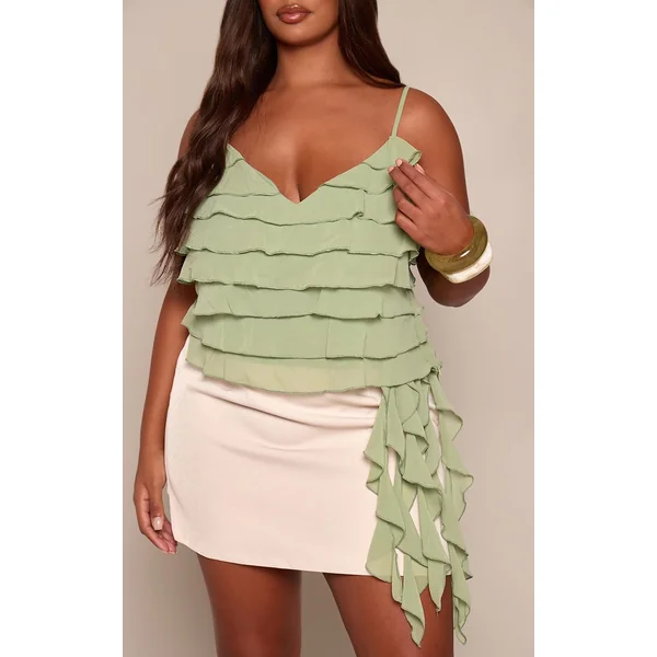 Sable Jupe Mini Trapèze Tissée Grande Taille