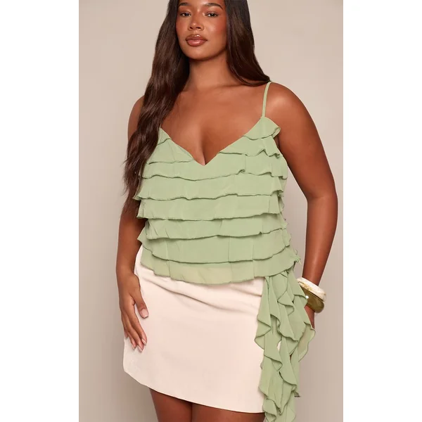 Sable Jupe Mini Trapèze Tissée Grande Taille