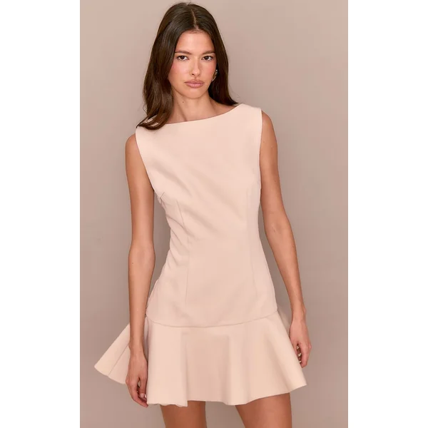 Sable Robe Moulante Premium À Volants Et Taille Basse