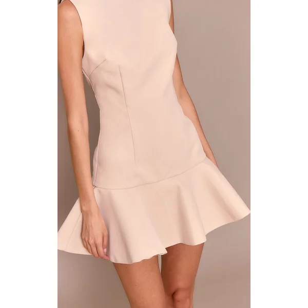 Sable Robe Moulante Premium À Volants Et Taille Basse