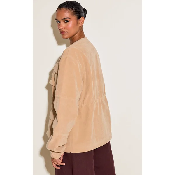 Sable Veste Structurée En Synthétique Avec Poches Détaillées Et Taille Ajustable