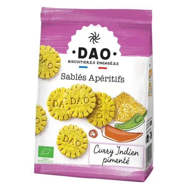 Sablé apéritif curry indien pimenté 100g