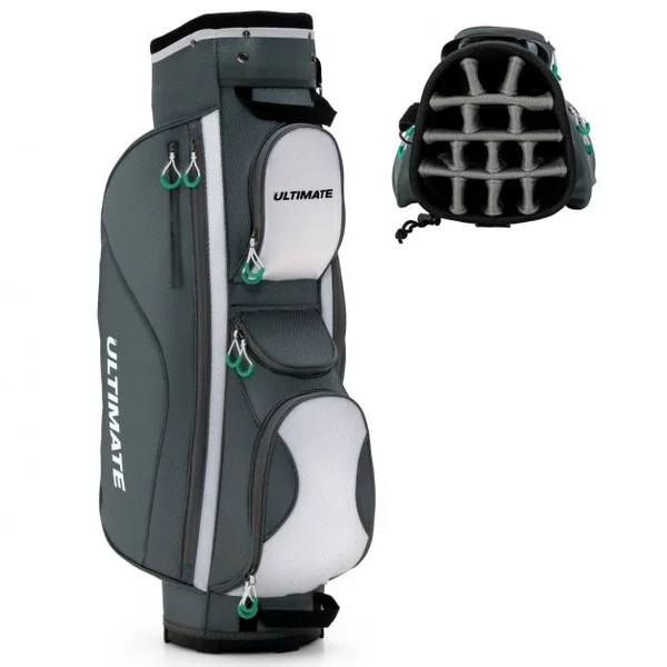 Sac de Chariot de Golf avec 14 Compartiments Séparés Sac de Club de Golf avec Capuche Anti-Pluie/Housse Anti-Poussière
