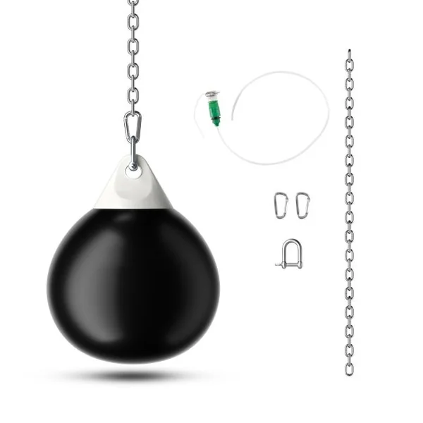 Sac de Frappe à Eau avec Crochet Chaîne Métallique Réglable Boucles d'Assurance et Injection d'Eau pour Boxe Suspendue Charge Max 50KG Blanc/Noir/Bleu/Rouge