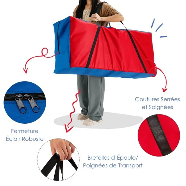 Sac de Rangement pour Jeu Géant Puissance 4 en Tissu Oxford 84 cm pour Jeu Jumbo Jeu Non Inclus 84 x 35 x 23 cm