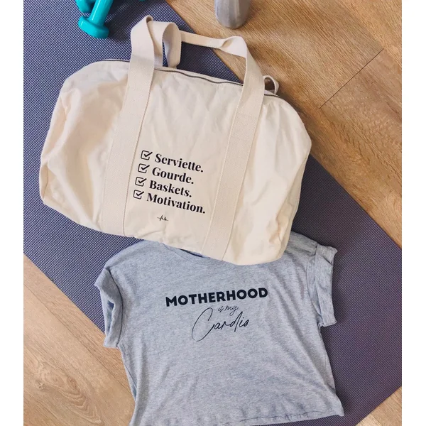 Sac + t-shirt - Motherhood is my Cardio