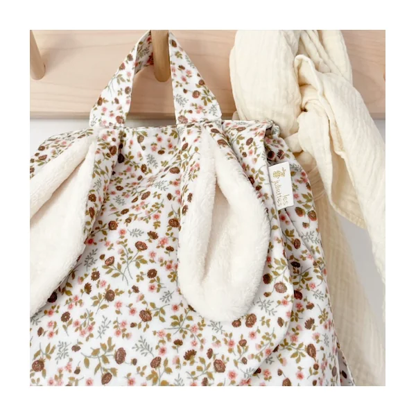 Sac à dos lapinou fleurs taupe imperméable