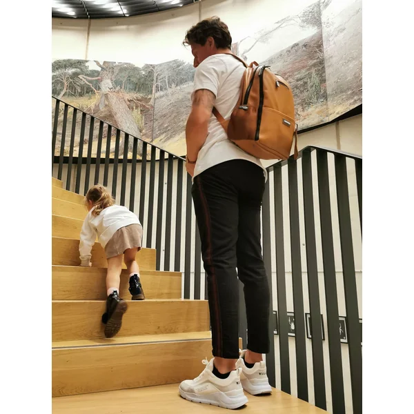 Sac à Dos à Langer Look Cuir - Brun
