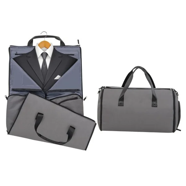 Sac à Vêtements de Cabine Sac De Sport Convertible 2 en 1 avec Poche à Chaussures Bandoulière Réglable et Amovible 50L Gris