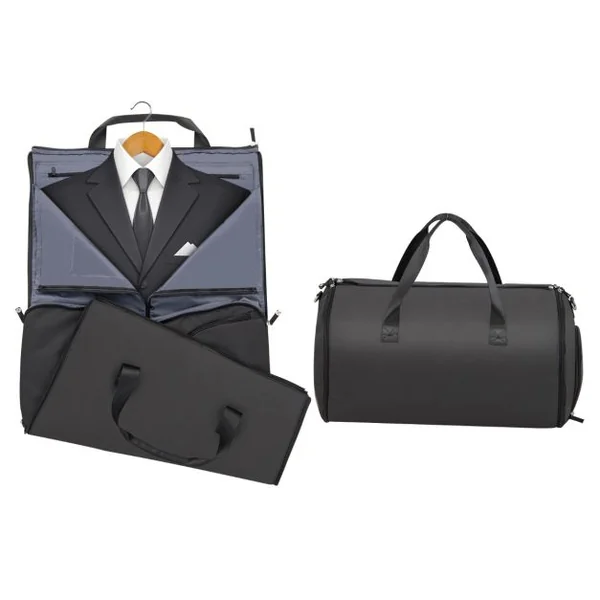 Sac à Vêtements de Cabine Sac De Sport Convertible 2 en 1 avec Poche à Chaussures Bandoulière Réglable et Amovible 50L Noir
