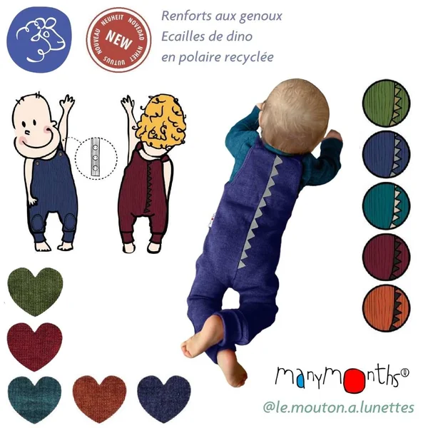 Salopette DINO en laine mérinos Manymonths 2025/26