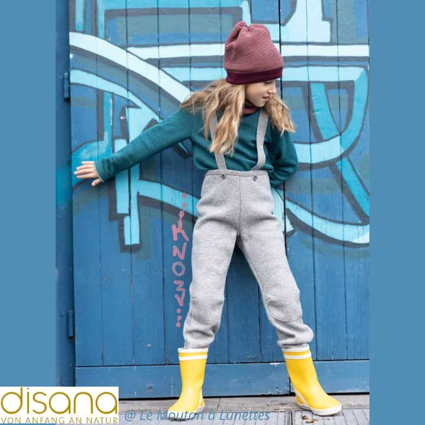 Salopette DISANA enfant en laine bouillie bio - Pour jouer dehors