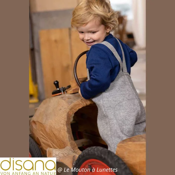 Salopette DISANA enfant en laine bouillie bio - Pour jouer dehors