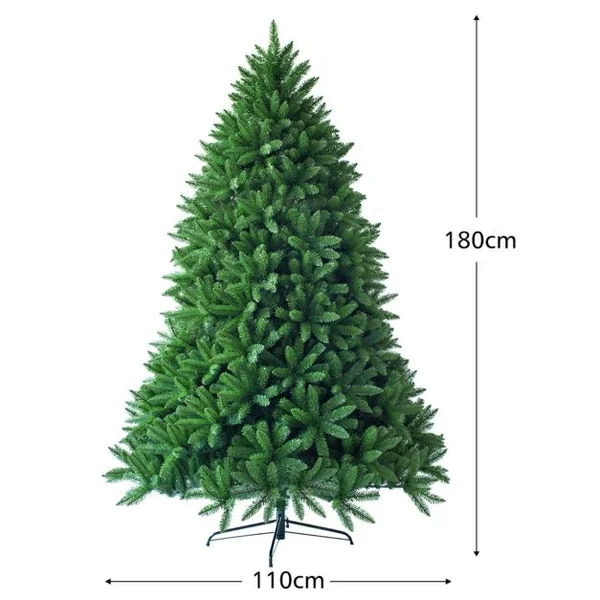 Sapin de Noël Artificiel 150/180/225CM 600/1250/1968 Branches Matériel PVC Arbre de Noël avec Socle en Métal Décoration de Noël