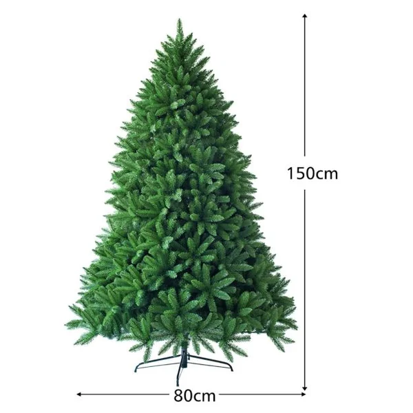 Sapin de Noël Artificiel 150/180/225CM 600/1250/1968 Branches Matériel PVC Arbre de Noël avec Socle en Métal Décoration de Noël