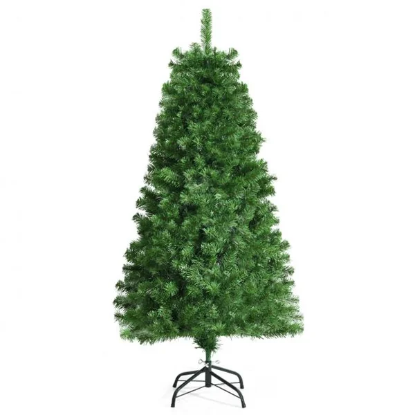 Sapin de Noël Artificiel 150cm en Fibre Optique Brillantes en Epicéa 449 Embouts de Branche en PVC avec Support Pliable