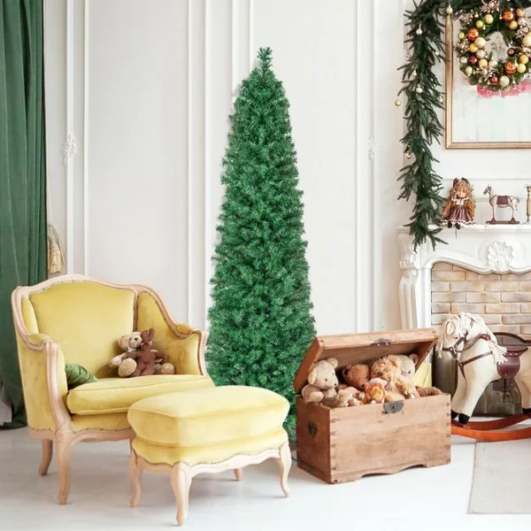 Sapin de Noël Artificiel 180CM avec 517 Branches Support en Métal