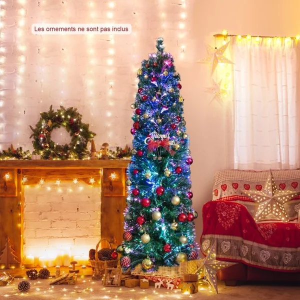 Sapin de Noël Artificiel 180CM avec 517 Branches Support en Métal